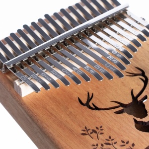 Kalimba, instrument muzical cu 17 Note, awwaline, lemn maro, model cerb - Img 5