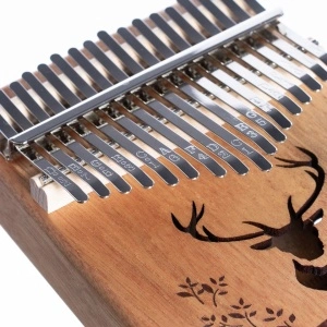 Kalimba, instrument muzical cu 17 Note, awwaline, lemn maro, model cerb - Img 5