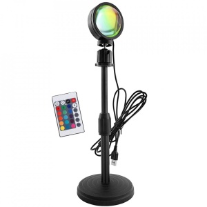 Lampa de veghe cu proiectie Multicolor RGB cu TELECOMANDA awwaline®, reglabila pe inaltime, rotatie 360 grade, lumina ambientala pentru atmosfera romantica - Img 1