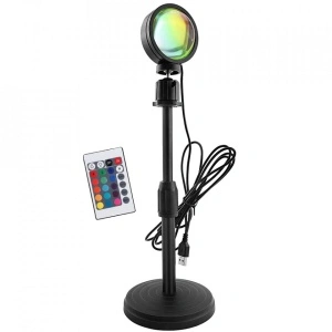 Lampa de veghe cu proiectie Multicolor RGB cu TELECOMANDA awwaline®, reglabila pe inaltime, rotatie 360 grade, lumina ambientala pentru atmosfera romantica