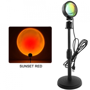 Lampa de veghe cu proiectie Sunset Red, awwaline®, reglabila pe inaltime, rotatie 360 grade, lumina ambientala pentru atmosfera romantica - Img 1