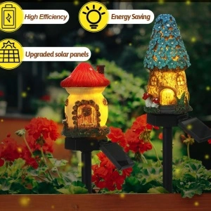 Lampa solara de gradina, awwaline, multicolor, model casuta din povesti AW-05, Senzor de lumina, IP65 impermeabil, 45 x 7 cm - Img 3