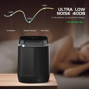 Masina cuburi de gheata, awwaline, neagra, 12kg/24h, functie de auto-curatare, compacta si rapida, 9 cuburi in 3 min, fereastra transparenta, Pentru Acasa, Petreceri, Bar - Img 4
