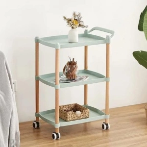 Masuta portabila cu 3 nivele, awwaline, verde, maner de transport, 71 x 45 x 32 cm - Img 3