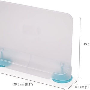 Separator pentru frigider, awwaline, Plastic, 15.5 x 5.5 x 20.5 cm, Transparent/ Albastru - Img 4