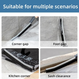 Set 3 perii de curatare pentru locuri greu accesibile, awwaline, negru, ideala pentru curatare goluri baie, bucatarie, ferestre, 23 x 2 cm - Img 3