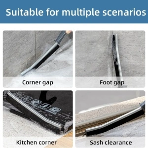 Set 3 perii de curatare pentru locuri greu accesibile, awwaline, negru, ideala pentru curatare goluri baie, bucatarie, ferestre, 23 x 2 cm - Img 3