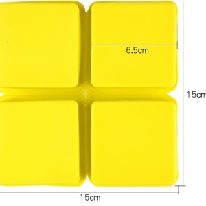 Set 4 forme silicon, awwaline, patrate, galben, ideale pentru briose, prajituri, oua, proiecte DIY, ceara, lumanari, sapun, rezistente la temperaturi -40 pana la 250 grade - Img 4