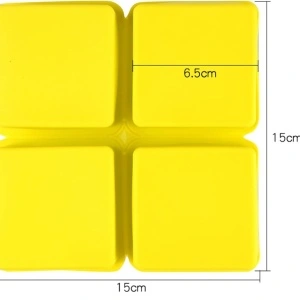 Set 4 forme silicon, awwaline, patrate, galben, ideale pentru briose, prajituri, oua, proiecte DIY, ceara, lumanari, sapun, rezistente la temperaturi -40 pana la 250 grade - Img 4