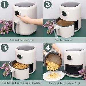 Set Hartie de Copt pentru Air Fryer, awwaline, rotund, maro, unica folosinta, 20 x 4.5 cm, ideale pentru friteuza, cuptor, cuptor cu microunde, non-toxice - Img 8