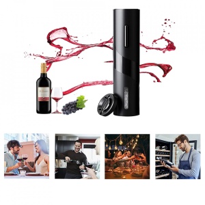 Set tirbuson electric si accesoriu taiere sigiliu, awwaline, negru - Img 6