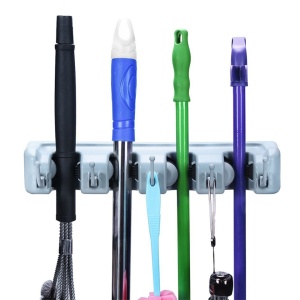 Suport de perete pentru maturi si mop, multifunctional, sistem ingenios de agatare - Img 5