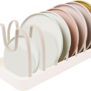Suport reglabil pentru capace si vase, awwaline, 41.2 x 16.8 x 15 cm, 7 separatoare - Img 1
