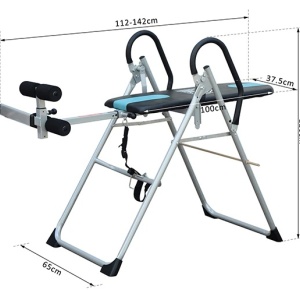 Banca Multifunctionala Reglabila - Masa elongatie si inversie - HomCom cu tapiterie profesionala 65x112 - 142x126 cm - Img 3