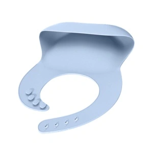 Baveta din silicon cu buzunar, awwaline, gri, BPA free, inchidere ajustabila, buzunar colector larg - Img 4