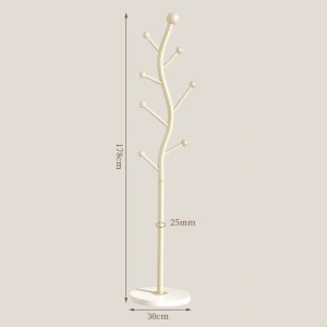 Cuier haine in forma de S, awwaline, crem, otel carbon, 7 carlige, 178 x 30 cm - Img 4