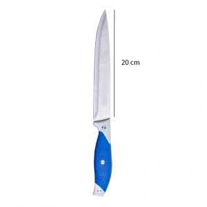 Cutit de bucatarie otel inoxidabil, awwaline, lama 20 cm, pentru Feliat, Albastru, Maner Antialunecare - Img 5