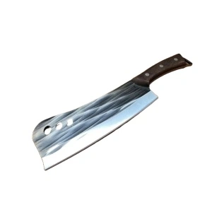 Cutit profesional otel inoxidabil forjat la rece, awwaline, 33 x 7 cm, lama 21 cm, Maro, Antiaderent, ideal pentru Tocat, Dezosat, Filetat, Decojit