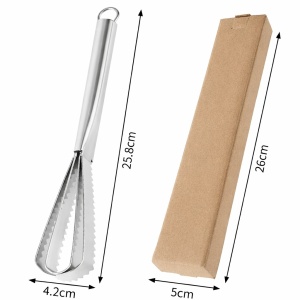 Dispozitiv curatat solzi de peste, awwaline, inox, argintiu, lame duble zimtate, maner ergonomic, 25.8 x 4.2 cm - Img 5