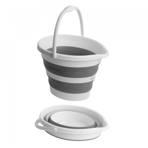 Galeata pliabila din plastic, awwaline, alb/gri