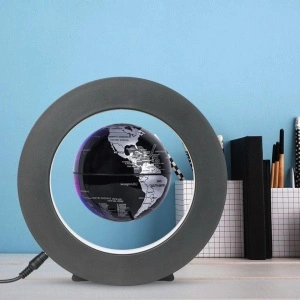 Glob pamantesc magnetic plutitor cu iluminare LED, awwaline, negru, rotund, 18 cm x 18 cm x 5 cm - Img 4