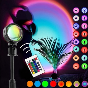 Lampa de veghe cu proiectie Multicolor RGB cu TELECOMANDA awwaline®, reglabila pe inaltime, rotatie 360 grade, lumina ambientala pentru atmosfera romantica - Img 2