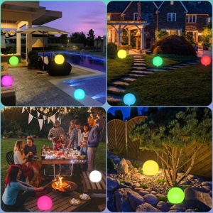 Lampa solara Sferica RGB cu Telecomanda, awwaline, IP65 impermeabil, fixare cu tarus in pamant, ideala pentru gradina, terasa - Img 6