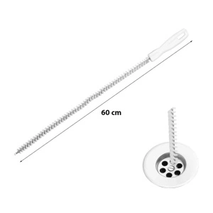 Perie desfundare scurgere, awwaline, alba, plastic si sarma, reutilizabila, 60 cm, ideala pentru chiuveta, cada, scoate usor firele de par - Img 7