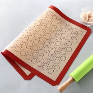 Plansa din silicon pentru macarons, awwaline, negru/rosu, 42 x 29,5 cm - Img 4