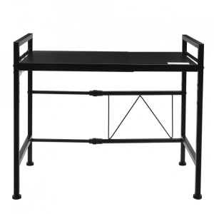 Raft metalic cuptor cu microunde, awwaline, negru, etajera ajustabila, organizator bucatarie, 40-60 x 36.5 x 45 cm - Img 3