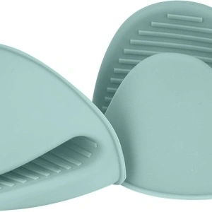 Set 2 manusi protectie pentru cuptor din silicon, awwaline, verde, 10 x 8 cm