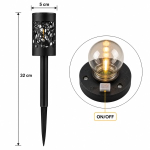 Set 4 Lampi Solare de gradina, awwaline, negru, Senzor de lumina, IP65 impermeabil, lumina LED calda, 3000K, ideale pentru curte, alee - Img 6