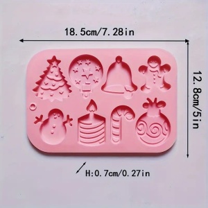 Set 8 forme silicon de Craciun, awwaline, roz, ideale pentru ciocolata, bomboane, turta dulce, produse patiserie - Img 5