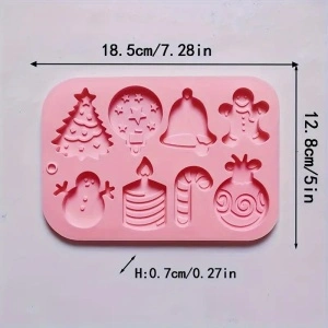 Set 8 forme silicon de Craciun, awwaline, roz, ideale pentru ciocolata, bomboane, turta dulce, produse patiserie - Img 5