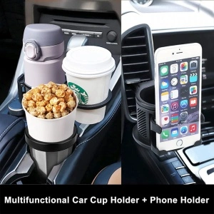 Suport auto multifunctional pentru pahare si telefon, awwaline®, extensibil, rotativ - Img 4