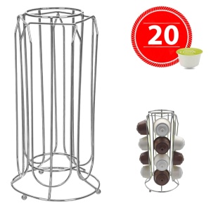 Suport metalic 20 capsule cafea, awwaline, argintiu, 12.5 x 25.5 cm, compatibil Dolce Gusto