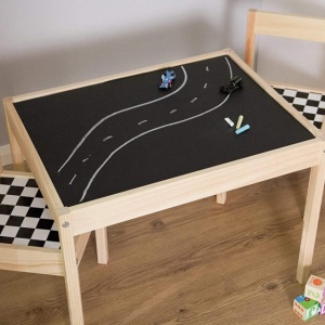 Tabla scolara sub forma de autocolant pentru scris cu creta, awwaline, neagra, 5 crete, 45 x 200 cm - Img 5