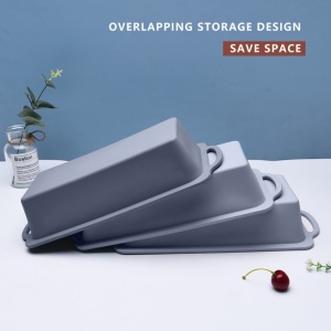 Tava copt silicon, awwaline®, gri, 27 x 14 x 6.5 cm, pentru chec, paine, cozonac, manere intarite - Img 5