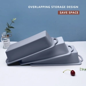 Tava copt silicon, awwaline®, gri, 27 x 14 x 6.5 cm, pentru chec, paine, cozonac, manere intarite - Img 5
