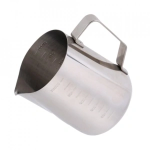 Cana din inox cu gradatie, latiera pentru spumare cu maner, cana de lapte sau cappucino, cu cioc, cana pentru bar, cana barista, 600 ml - Img 4