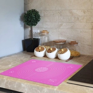 Covoras din silicon alimentar, 50 x 40 cm, awwaline®, ROZ, rezistent la temperaturi ridicate, ideal pentru framantat aluat - Img 4