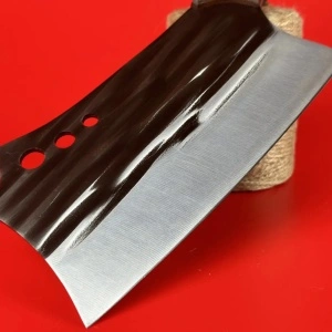 Cutit universal tip satar otel inoxidabil forjat la rece, awwaline, 29.5 x 10.5 cm, lama 17.7 cm, Maro, Antiaderent, ideal pentru Feliat, Transat, Tocat - Img 6