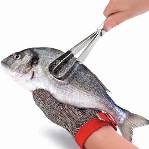 Dispozitiv curatat solzi de peste, awwaline, inox, argintiu, lame duble zimtate, maner ergonomic, 25.8 x 4.2 cm - Img 2