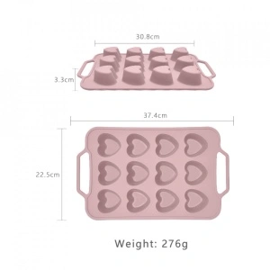Forma copt 12 prajituri inima, awwaline®, roz, silicon, manere intarite, ideala pentru briose - Img 3
