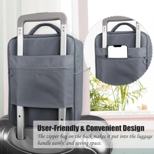 Geanta organizator pentru incaltaminte, awwaline, gri, 23 x 29 x 14 cm, cu fermoar, ideala pentru transport incaltaminte, spatiu depozitare pentru 3 perechi - Img 4