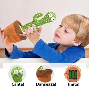 Jucarie Cactus Dansator, awwaline®, verde, Danseaza, Canta, Imita, Distractiv - Img 4