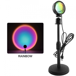 Lampa de veghe cu proiectie Rainbow awwaline®, reglabila pe inaltime, rotatie 360 grade, lumina ambientala pentru atmosfera romantica - Img 1