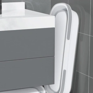Lighean pliabil multifunctional din plastic, awwaline, alb/gri, 10 litri, ideal pentru spalat mop - Img 5
