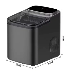 Masina cuburi de gheata, awwaline, neagra, 12kg/24h, functie de auto-curatare, compacta si rapida, 9 cuburi in 3 min, fereastra transparenta, Pentru Acasa, Petreceri, Bar - Img 6