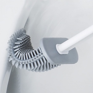 Perie WC din Silcon pentru Vasul de Toaleta, awwaline®, alba, cu Suport Autoadeziv pe Perete si Cap Flexibil - Img 8